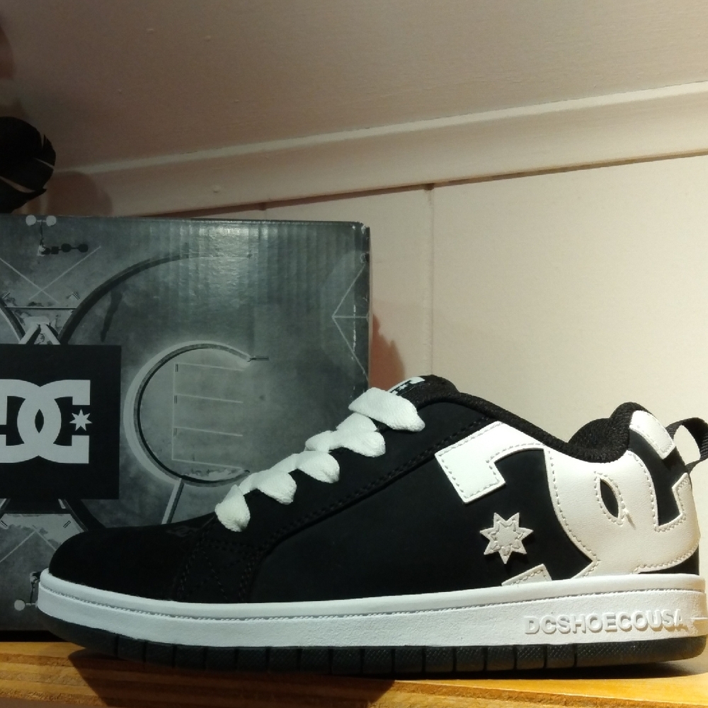 DC Kids Black and White Logo Sneakers